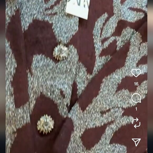 NWT ZARA KNIT COAT WITH METALLIC THREAD Wine | 2756/128/6 - Picture 16 of 16